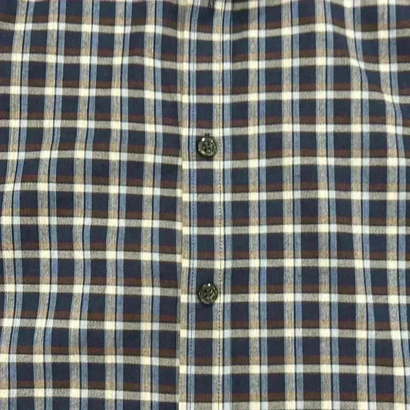 Joseph A. Banks Men’s Plaid Slim Fit Button Up Long Sleeve Shirt Navy Sz Medium - Picture 3 of 11